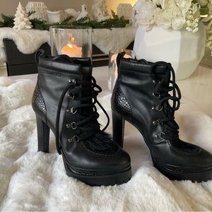 Dsquared 2 leather and cowhide gorgeous black boots